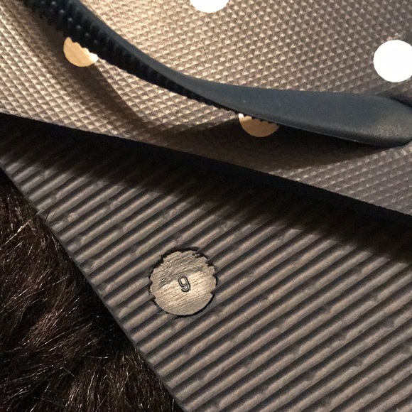 Xhilaration Navy Blue Polka Dot Flip Flops Sz 9 - Picture 3 of 8